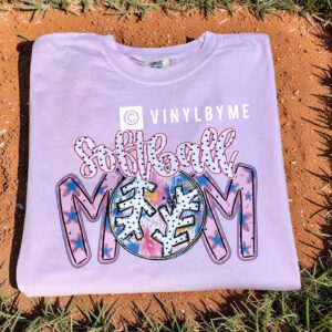 Pink softball mom comfort color tee