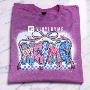 Berry bleached mama tee