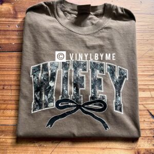 Brown camo comfort color wifey tee