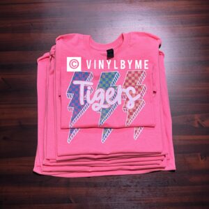 Neon pink Tigers tee