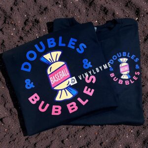 Black double bubbles front and back tee