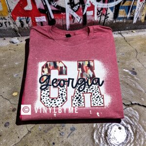 Red bleached watercolor Ga tee