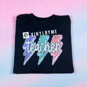Neon Teacher lightning bolt tee