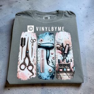 Gray hairstylist comfort color tee