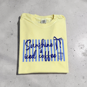 Comfort color sunshine & iced coffee tee