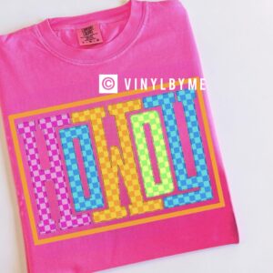 Neon Howdy comfort color tee