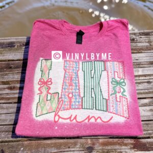 Pink bleached lake bum tee