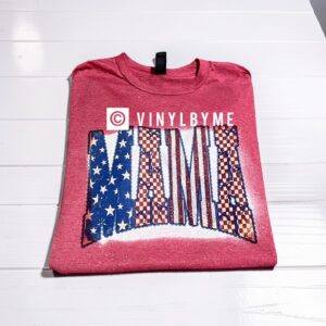 Red bleached stars mama tee