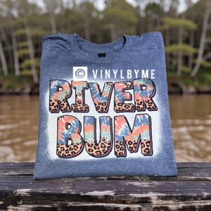 Indigo blue bleached river bum tee