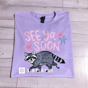 See you soon purple tee