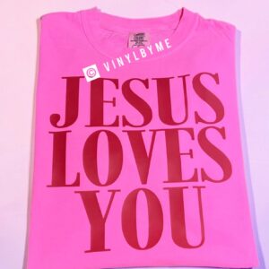 Hot pink comfort color Jesus tee