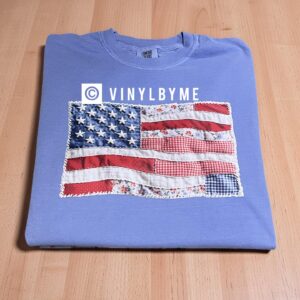 Patchwork comfort color flag DTF tee