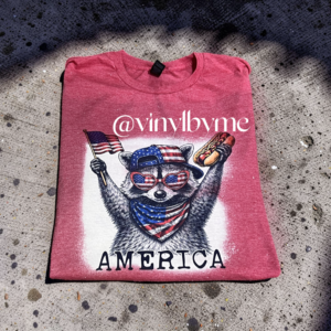 Red bleached America tee
