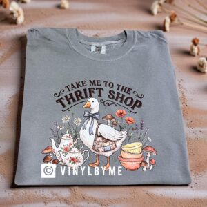 Take me to the thrift shop gray comfort color tee