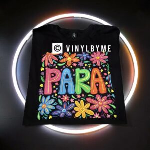 Retro floral Para black tee