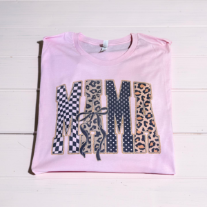 Pink retro floral Mama tee