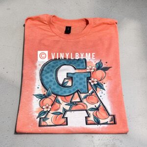 Orange floral GA bleached tee