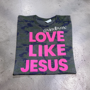 Camo love like Jesus tee