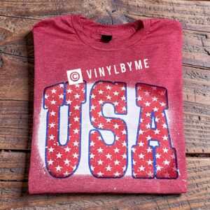 Red bleached star USA tee