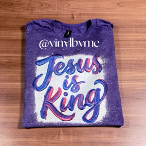 Purple bleached Jesus is king tee
