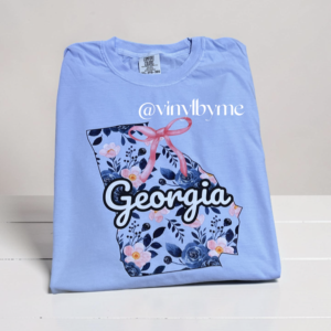Floral Georgia bow comfort color tee