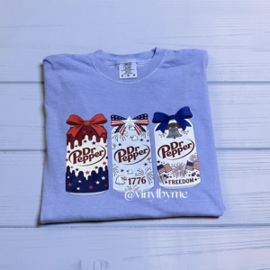 Blue USA Dr Pepper comfort color tee