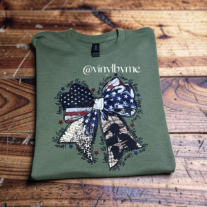 Military green honor bow tee