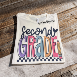 Natural retro second grade tee