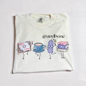 Books and coffee ivory comfort color tee