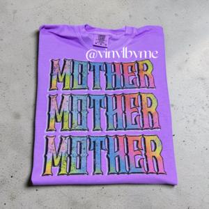 Neon stacked Mama comfort color tee