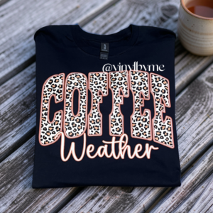 Leopard coffee Weather black tee