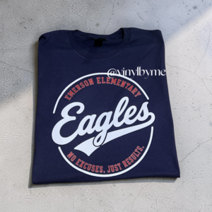 Navy Eagles elementary Gildan tee