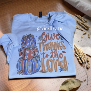 Light blue give thanks sweatshirt