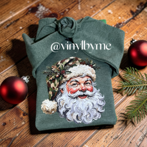Green camo Santa sweatshirt