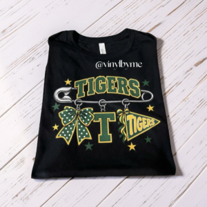Black Tigers pin Bella canvas tee