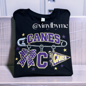 Black Canes pin Bella canvas tee